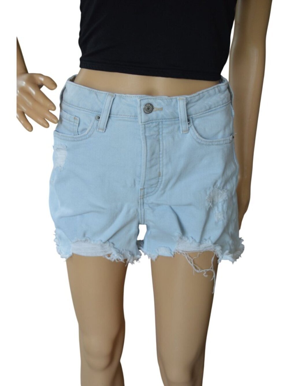 Old Navy O.G. Straight Light Wash Distressed Denim Shorts Women's Size 4 Summer